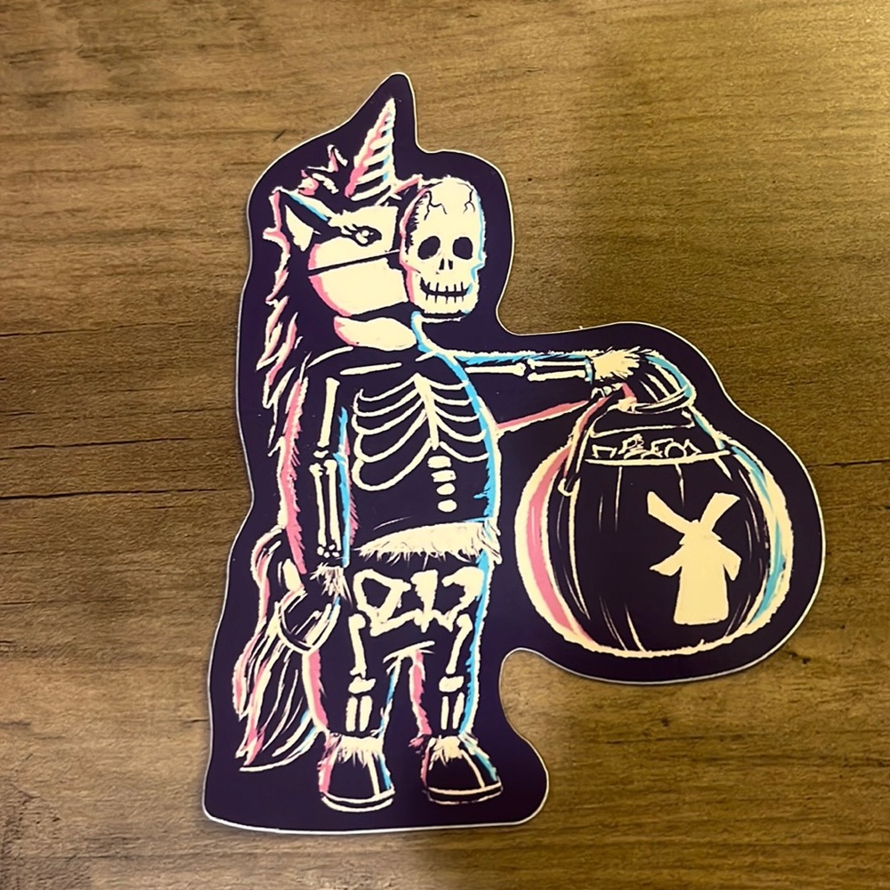 Dutch Bros Decal - Unicorn Skeleton Trick or Treat